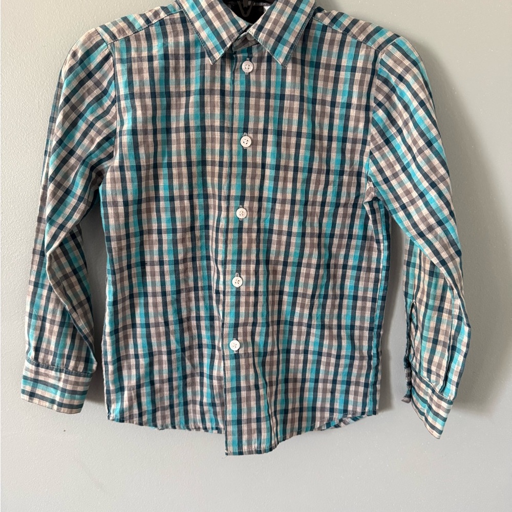 Van Heusen Kids Plaid Shirt - Teal and Gray